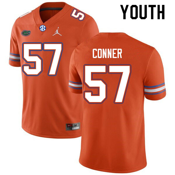 Youth #57 David Conner Florida Gators College Football Jerseys Sale-Orange